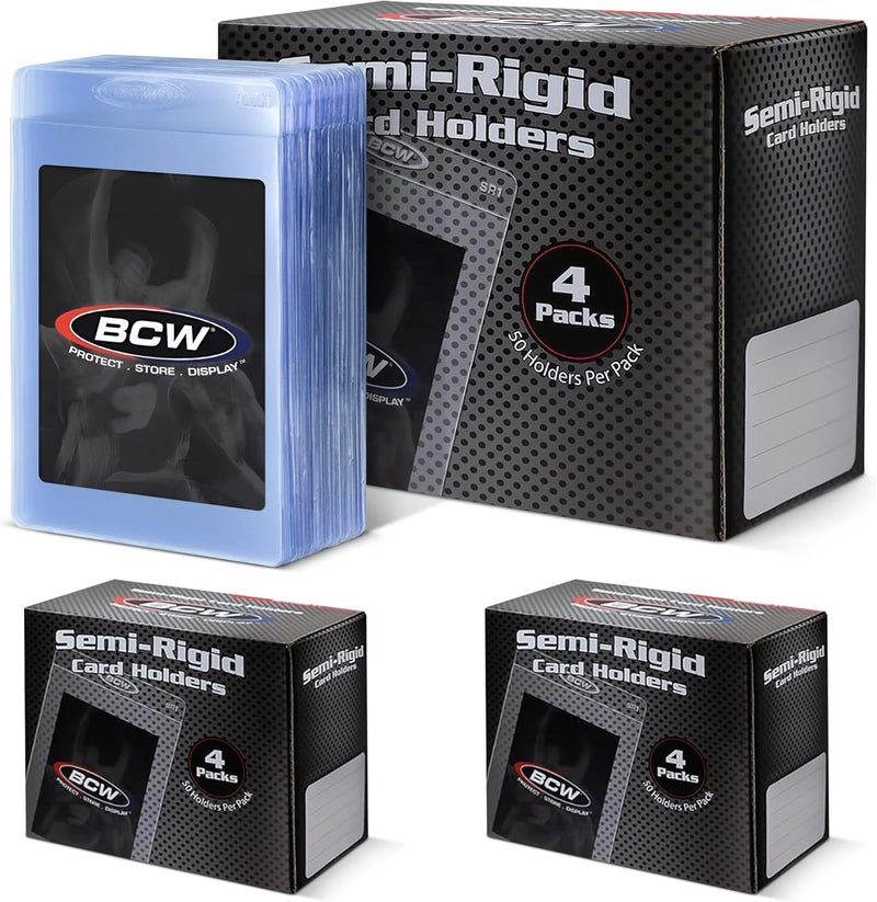 BCW Semi Rigid Card Holder #1 | 400 Pack | Semi Rigid Card Sleeves for Grading Submissions | Protective Holders for Sports & Trading Cards - Image 1